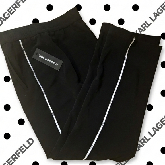 Karl Lagerfeld Pants - NWT Karl Lagerfeld Wide Leg Pant With White Piping Down The Side